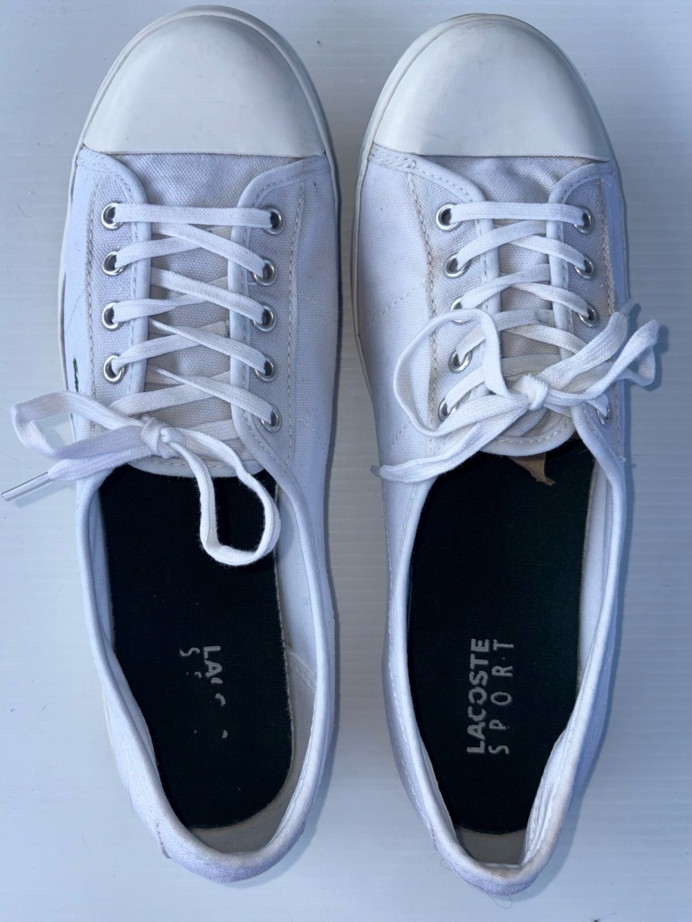 Lacoste White Women's Low-Top Canvas Sneakers